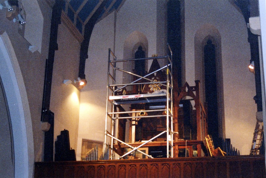 Organ before and during restoration