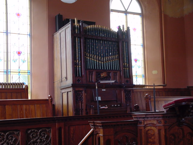 Organ in Portreath before restoration & relocation