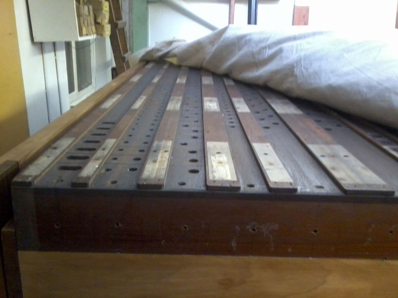 soundboard table planed and black-leaded