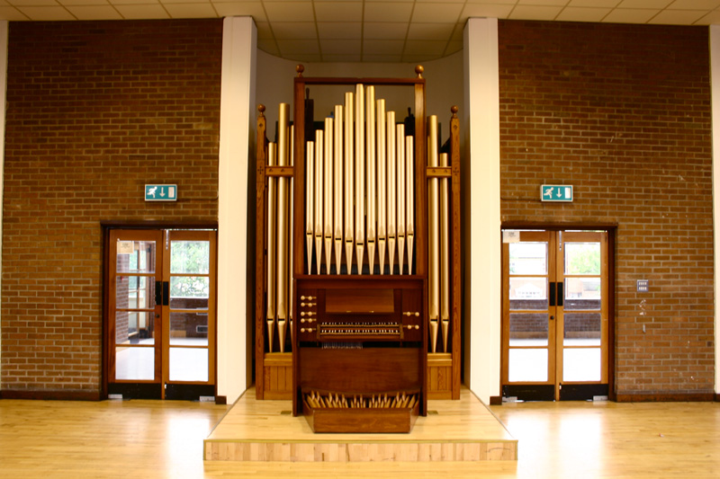 Organ in Belfast Royal Academy after restoration & relocation